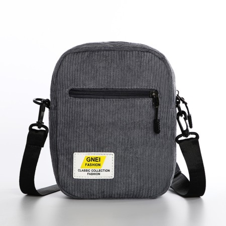 Youth bag with a zipper, gray color