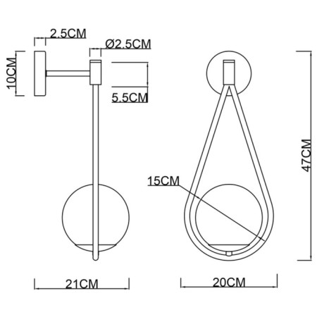 Sconces Arte Lamp Matisse A7765AP-1AB, E14, 40 W, 20x21x47 cm, bronze-1