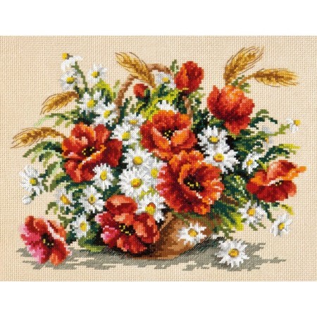 Cross embroidery “Field bouquet” 27x21 cm-1