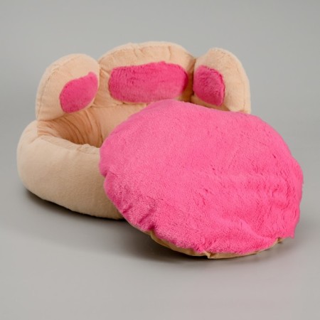 Lynchka "Paw", 40 x 22 cm, artificial fur, mix of flowers-3
