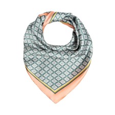 Textile scarf, green color, size 70x70