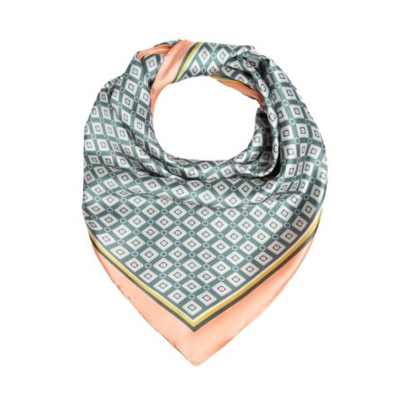 Textile scarf, green color, size 70x70
