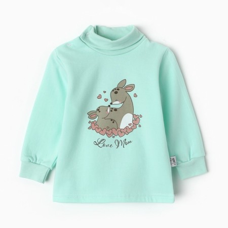 Baby turtleneck, turquoise color, height 68 cm