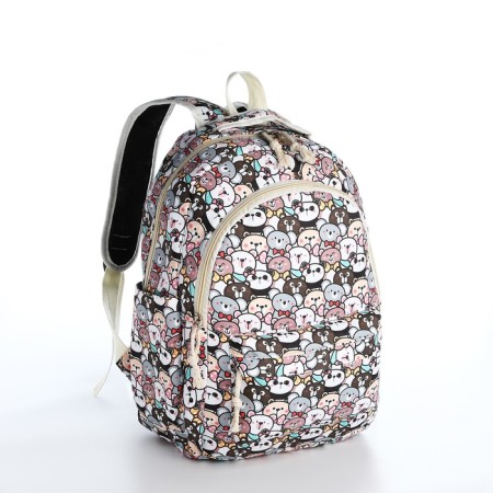 Set a youth backpack from textiles, a shoper bag, pink color-1