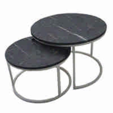 Table Journal Loft DQ No. 1 Duae (set) Storesh. Black marble, m/k white D605 (475), H420 (320), st.-4