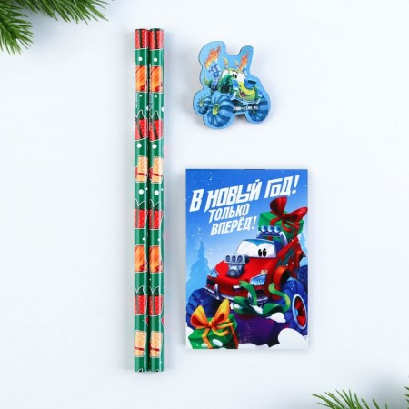 Gift New Year's set: notebook, pencils of b/g 2 pcs and icon "Best Boy"-1