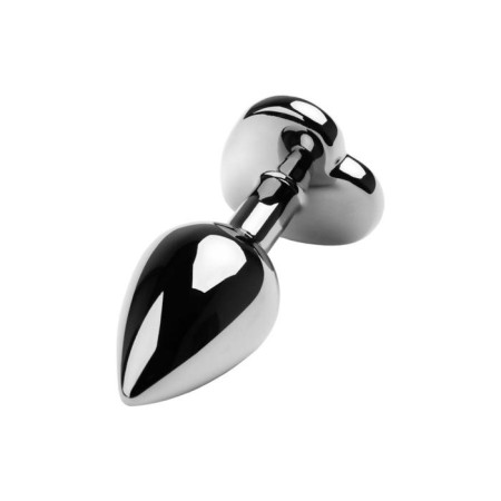 Anal plug with the Toyfa Metal rhinestone, silver, ruby, 7 cm, d = 2.7 cm-1