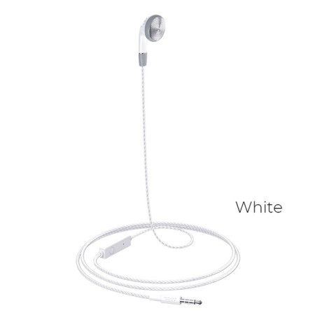 Hoco M61 headphone, wired, insert, microphone, jack 3.5 mm, 1.2 m, white-1