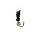 Mormyshka ants black, green eye + ball silver, weight 0.9 g
