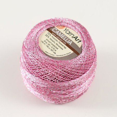 Yarn "Camelia" 70% polyester, 30% lurers 190m/20g (415 pink)-1