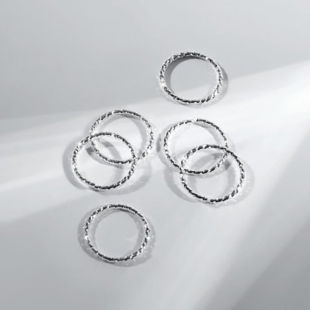 Piercing in the nose "ring" carved, d = 9 mm, set 6pcs, color silver-1