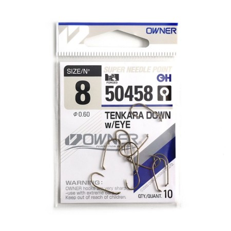 Hook Owner Tenkara Down Weye Brown No. 8. 10pcs.