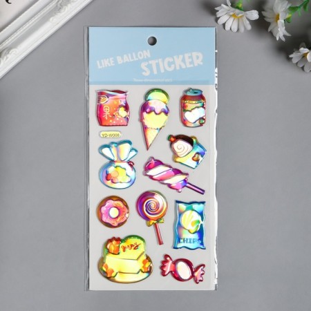 Sticker plastic holography "Lolliceis" MIX 23x11 cm-3