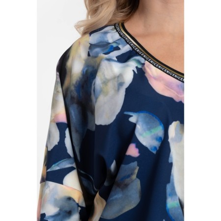 Female blouse, size 52, blue, beige color-8