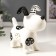 Souvenir ceramics "puppy in pars" white-black with gold 12.8x8.5x13.5 cm