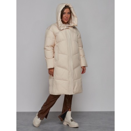 Coat insulated winter female, size 44, color light-beige-7