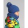 Knitted set for a boy: hat and snood, size 46, blue color