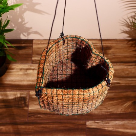 Suspended pot "Love" coconut fiber 19x18x70 cm-3