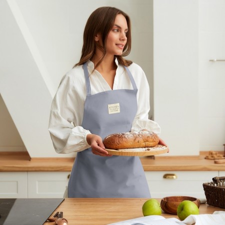Apron Ethel Kitchen 60x70 cm, col. Blue, 100% HL, sarzha 220 g/m2