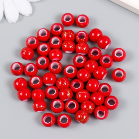 Beads for creativity plastic "Line on Red" set of 20 g 1x1x0.8 cm-1