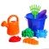 Set for playing in sand No. 32: Big bucket, scoop, rake, 4 molds, watering can