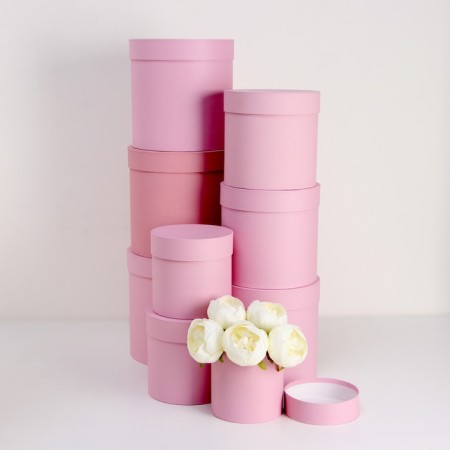 Set of round boxes 9 in 1 powder, 23x23 - 13-13 cm