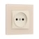Single Tot Matte Glass, 10 A, hidden, without salary, glass, beige