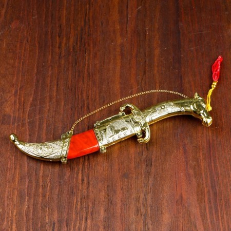 Suv. product knife, scabbard silver with red, blade 22 cm-1