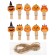 Decorative clothespins with a rope for the suspension "Pumpkin on Halloween" set 10 pcs., 1.5 × 12 × 14 cm