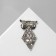 Brooch "owl" rhombus, blue-white color in silver