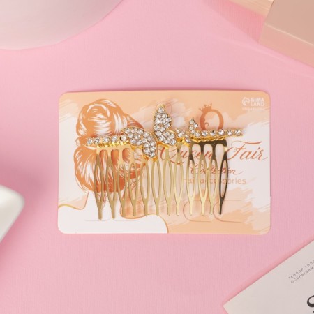 Liberty hair crest "Butterfly shine, 5x7.5 cm, gold-2