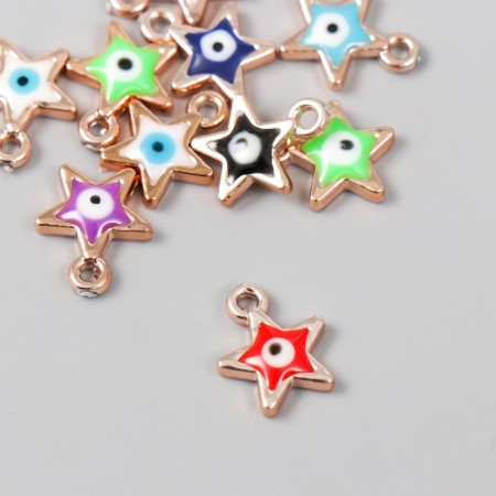 Decor for creativity Plastic for metal "Star from the evil eye" MIX set 10 pcs 1.3x1.1 cm-1