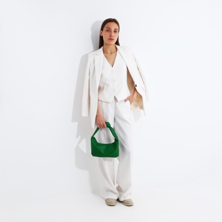 Baget bag with zipper, green color-6