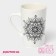 Porcelain shade mug "Mandala", 380 ml, black pattern