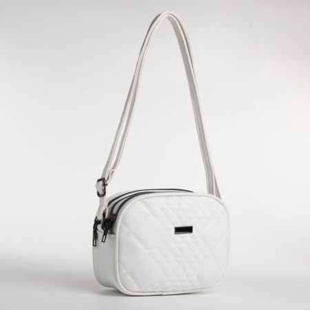 Bag Women's Cross-Bodi with a zipper, white color-3