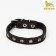 Leather collar on synthetic winterizer, dimensionless, 37 x 1.5 cm, Osh 21-31 cm, black