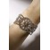 Bracelet with the rhinestones "celebrity", white color in silver, 18 cm