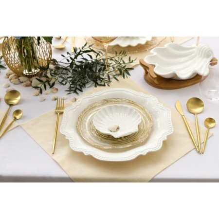 Porcelain dish Magistro "shell", d = 13 cm, white color-7