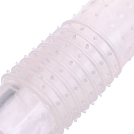 The penis nozzle is massage, soft, ribbed with antennae, modd, silicone, transparent-4