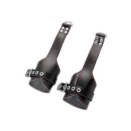 Pecado BDSM suspension, “soft” with a red stitch, genuine leather, black-3