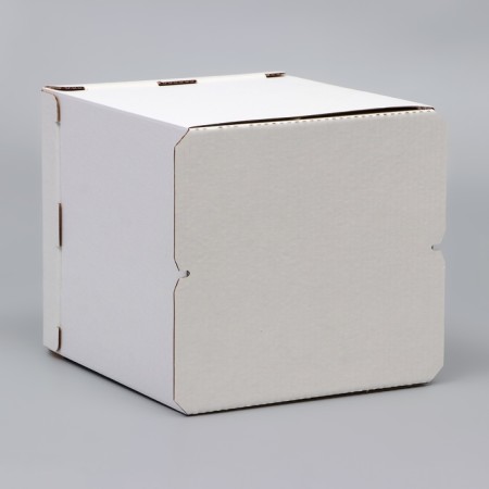 Box for a cake with a window, "circle", white, 26 x 26 x 30 cm-3