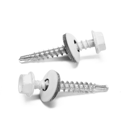 Roofing screws 4.8x35 mm, Ral9003 White color, 250 pcs.-1