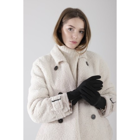Female gloves, size 7, without insulation, black color-1