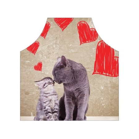 Apron of a kitchen with a photo print "Lnubdious cats", adjustable, size OS-2