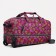 Road bag on wheels, a lightning department, with an increase, an outer pocket, a dark pink color