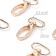 Metal carbine, 43 × 25 mm / 20 × 2.2 mm, 5 pcs, gold color