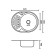 Kitchen sink "Vladiks", cut, with a siphon, 57x45 cm, right, stainless steel 0.6 mm
