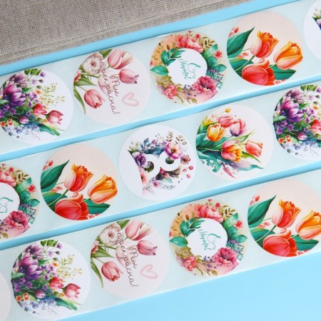 Stickers for flowers and gifts "Watercolors", 4.4 x 4.4 cm, 252 pcs.-3