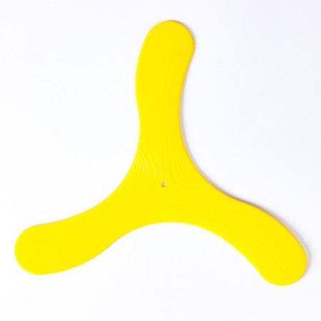 Three -lobed boomerang, 23 x 23 cm, plastic, yellow