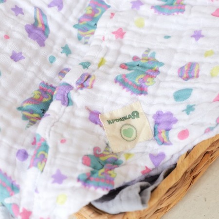 Towel Corner Muslim crumb I “Unicorns”, 75x75 cm, 100% cotton, 3-p, 180 g/m2-1